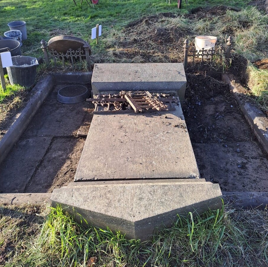 Hutton headstone face-down
